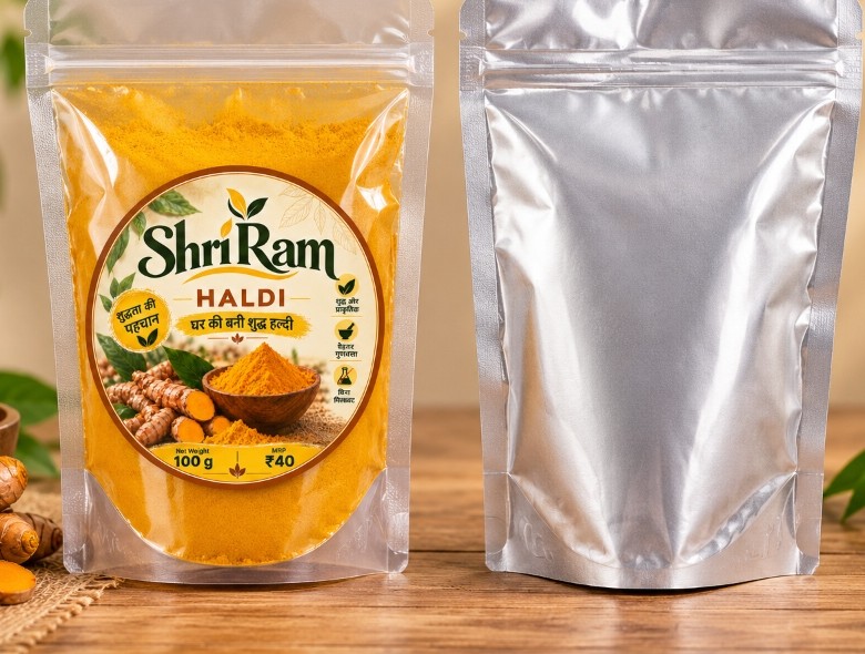 ShriRam Haldi Stand-up Zipper Pouch Mockup